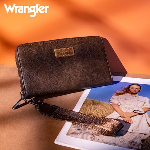 Wrangler Womens Wallet Wristlet Long Purse Designer Clutch Large Capacity Credit Card Holder for Women Men2
