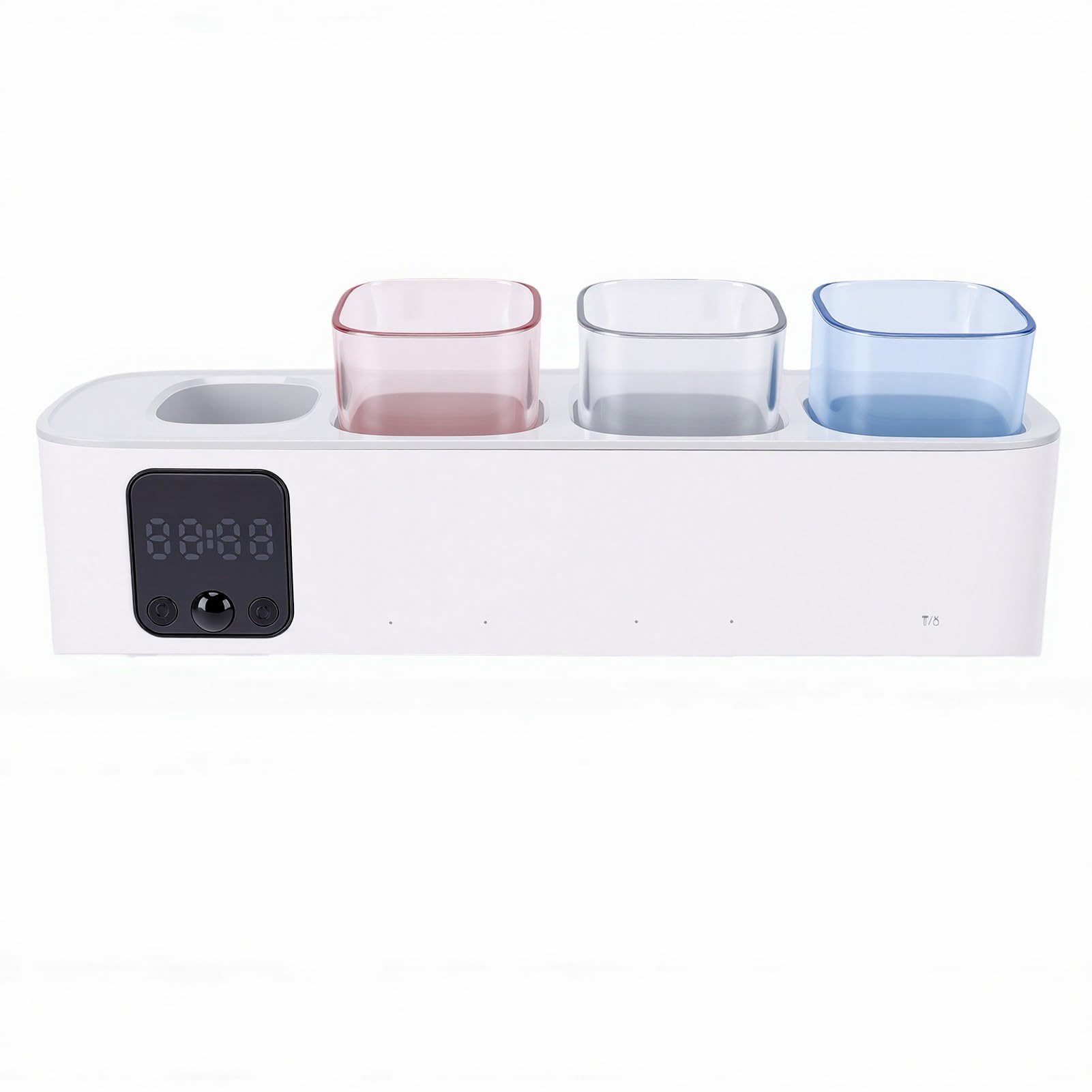 Jectse Soporte para Cepillo de Dientes Eléctrico, Pantalla LED Montada en la Pared, Desinfectante UVC Recargable con 5 Ranuras para Cepillos de Dientes Eléctricos, Ventilador de Secado