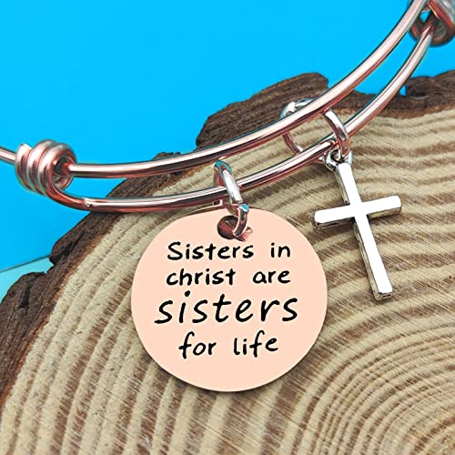 Dabihu KKZKEY01807_NO1 Christian Sister Gift Jewelry Religious Gifts For Women Sister Friends Bracelet Sisters In Christ Gifts Friendship Bangle Faith Gifts Christian Sister Gifts Easter Christmas Graduation Birthday Gifts thumb #3