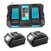 Produktbild Ersatz 2 Stk BL1850 5Ah Lithium Batterien DC18RD Dual Port Ladegerät 4A 14.4V-18V für Makita Akku BL1850 BL1860B BL1860 BL1840 BL1830 BL1815 LXT-400 DC18RA DC18RC