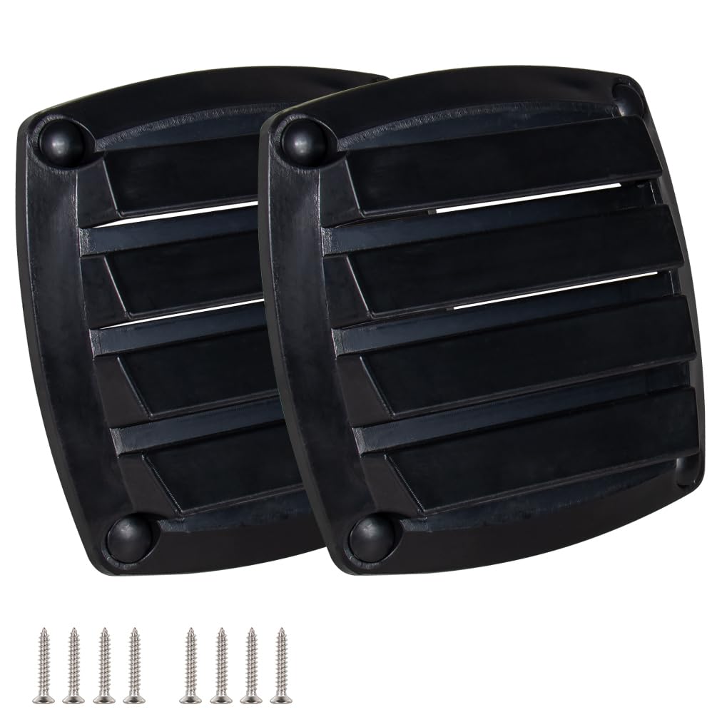 Xztrdi 2pcs Vent Cover Boat Exhaust Vent Boat Vent Duct Grille Vent Marine Exhaust Vent Louvered Vents Soffit Exhaust Vent Dryer Vent kit Pontoon Boat Grill air Intake