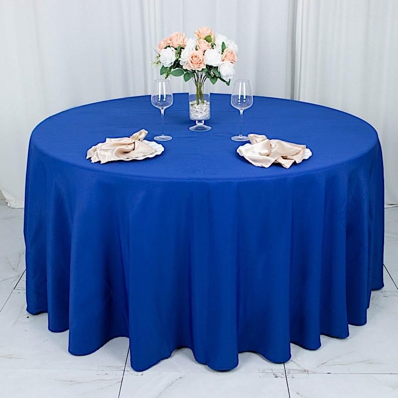 Miniatura 5 de Manteles redondos de 120 pulgadas de color azul rey de alta calidad, manteles de tela para mesa de bodas, fiestas, poliéster, recepción, banquetes,