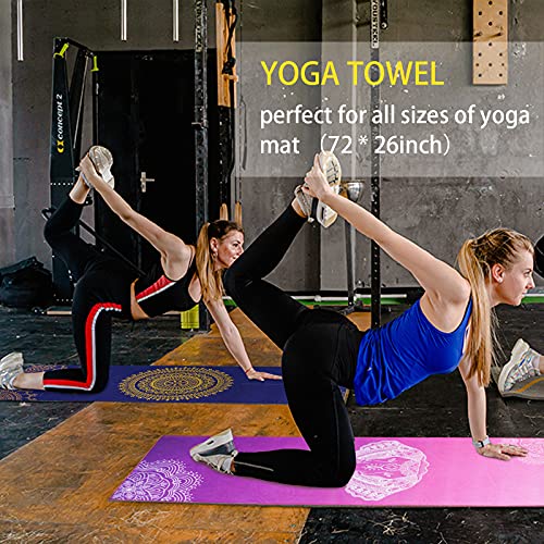 image for Patas Lague Luxury Yoga Towel with Corner Pockets Design,100% Absorben