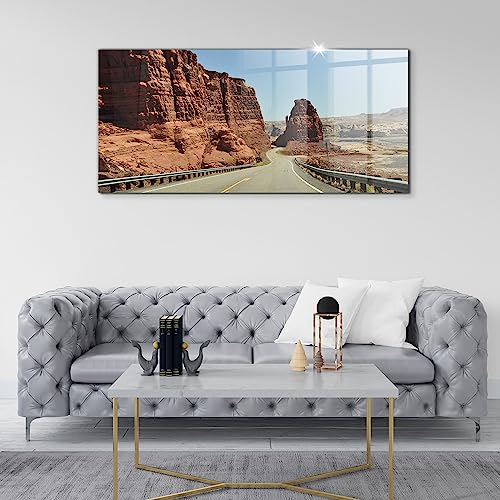 Tableau en verre Route 66 deco moderne de 140x70cm - 5