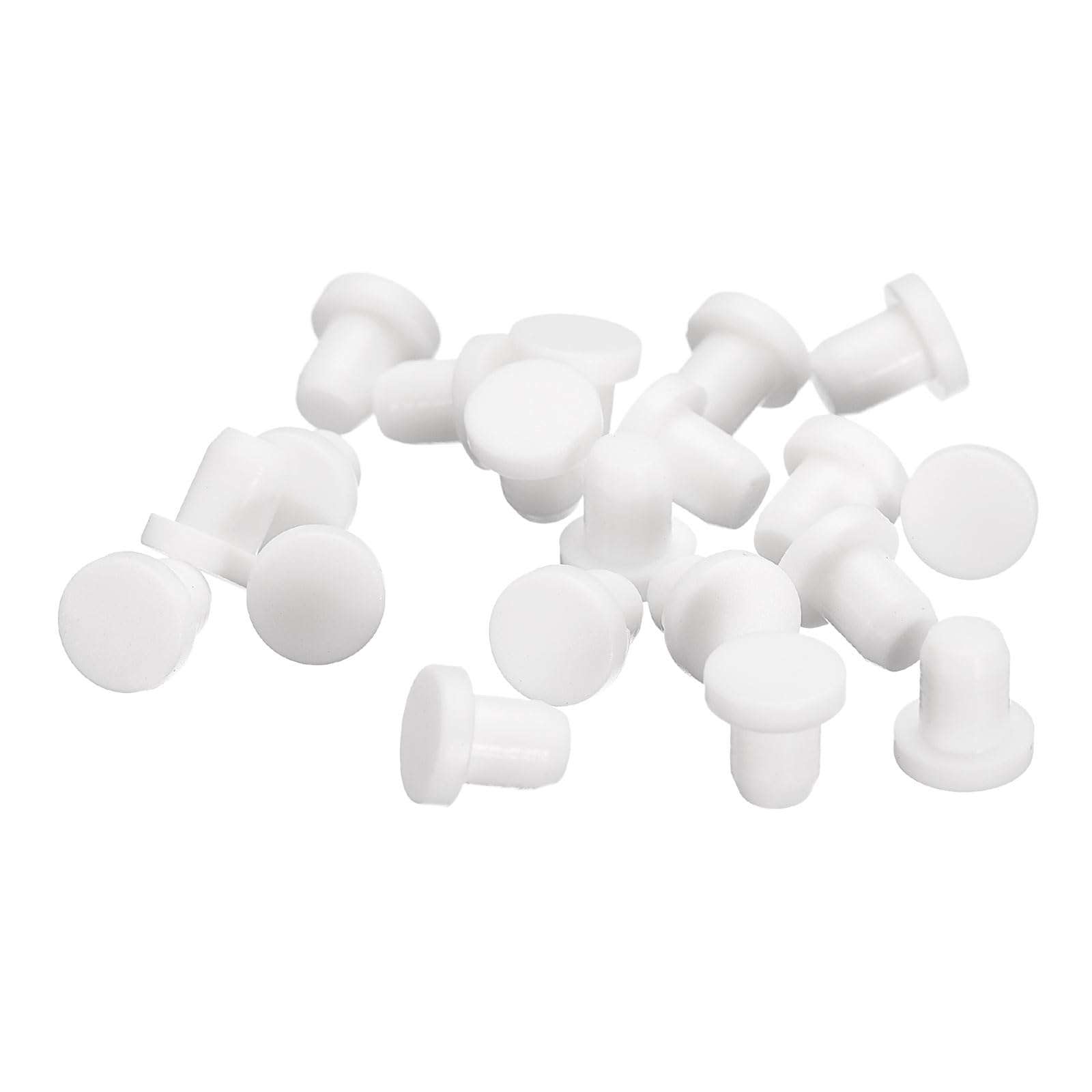 uxcell 20 Pieces White Rubber Stopper, S5.5 Waterproof Plug Holes for 5.5mm / 0.22" Hole