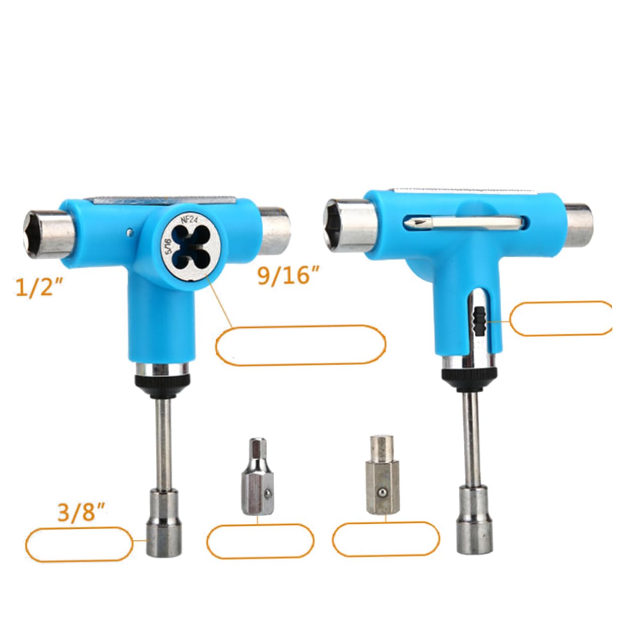 Outil de Réglage pour Skateboard Portable Bleu en Plastique et Métal