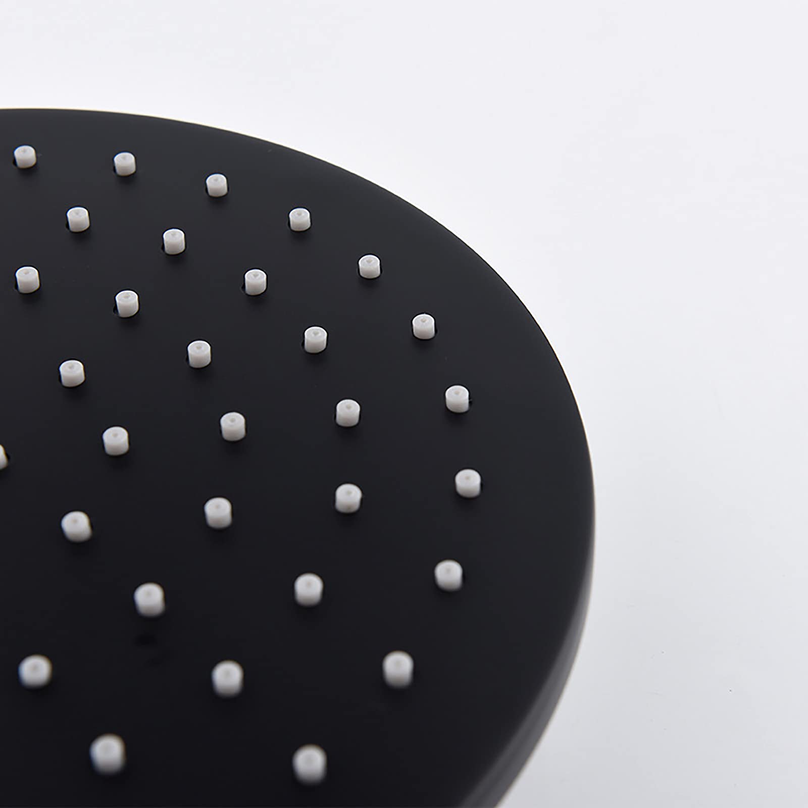 Alcachofa de Ducha Negro Cabezal de Ducha Lluvia de Alta Presión Latón Alcachofas Fijas para Ducha Ronda Ajustable Rociador Ducha Efecto Lluvia, Rosca Universal G1 / 2'',8 Inch