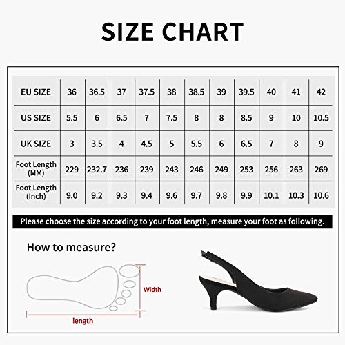 Greatonu Womens Black Formal Classic Kitten Slingback Heels Pumps Shoes Size 9 #TOP5