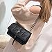 Womens Shoulder Pocket Necklace Quilted Purse PU Leather Women Care negro Negro...
