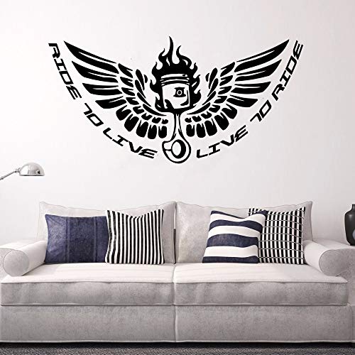 Adesivo murale Motocross Wall Sticker Ciclista Carta da Parati Ciclismo con Frasi ciclistiche in Tempo Reale Collezione di Adesivi murali Moto 57x28CM