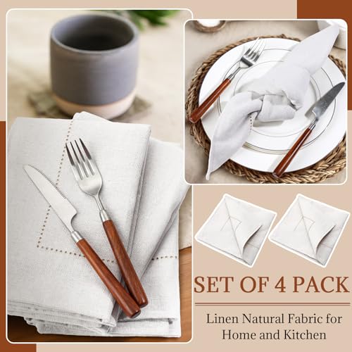 Breling 4 Pack Servilletas de Lino 20 x 20 Pulgadas Reutilizables miniatura 6