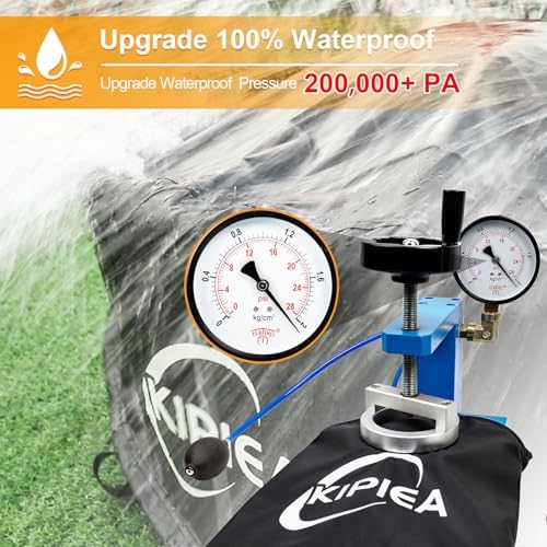 Kipiea Round Fire Pit Cover - Heavy Duty Strong Tear and UV Resistant, 100% Waterproof Outdoor Firepit Cover for 36" D x 24" H Round Patio Fire Bowl - 5