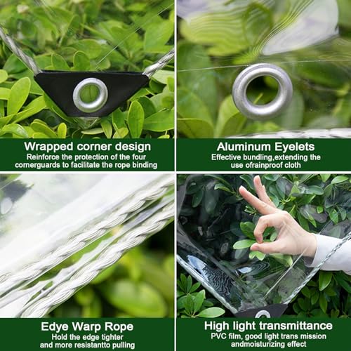Lona impermeable transparente resistente al polvo con ojales 4