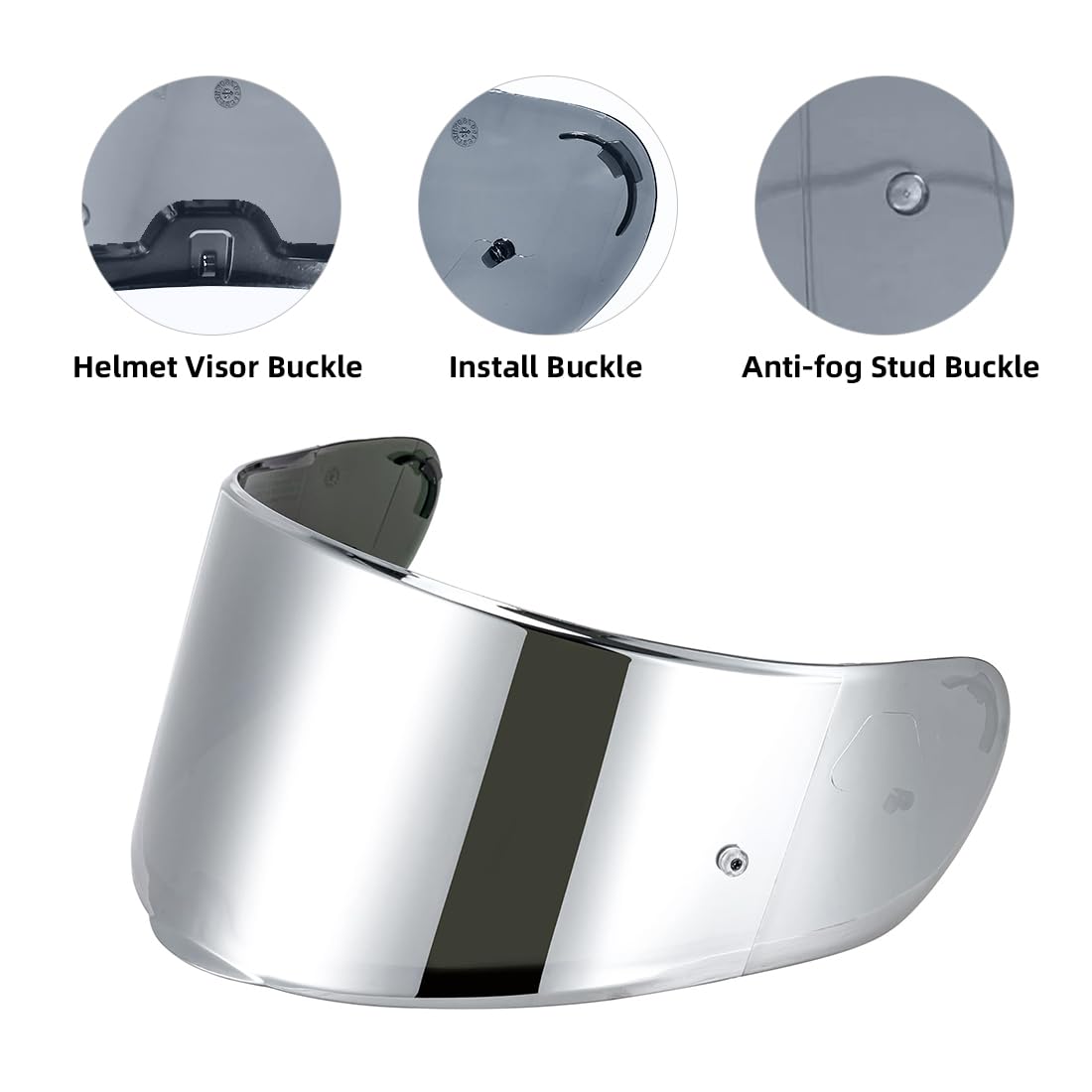 Helmet Visor Shield For SEDICI Strada II and For Strada 3 Motorcycle Helmets visor For FT2 VECTOR Helmets (Chrome Silver)