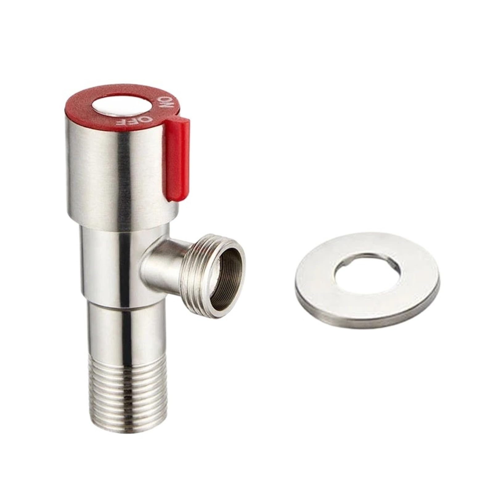 Bvhisehp Chrome Stainless Steel Hot Cold Water Angle Valve Inlet Valve For Kitchen Bathroom Toilet Sink Water Heater(Chrome)