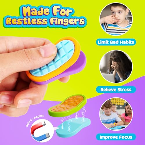 Fidget Toys Magnetic Slider for Kids: 6 Pack 3D Printed Textured Sensory Toys for Autism ADHD- Fun Fidget Toys for Students Classroom - Anxiety Relief Adult Office Travel Must Haves - Image 3
