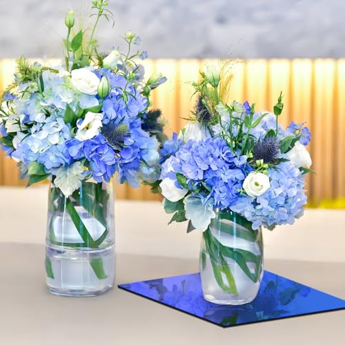 Image of 2 Pcs 12 x16 Inch Blue Acrylic Mirror Sheet, 1 /8 Inch Thick Opaque Glossy Mirror, Plexiglass Mirror Sheets with Protective Film, Rigid Mirror Sheets for Sawing, DIY, Laser Cutting and Engraving