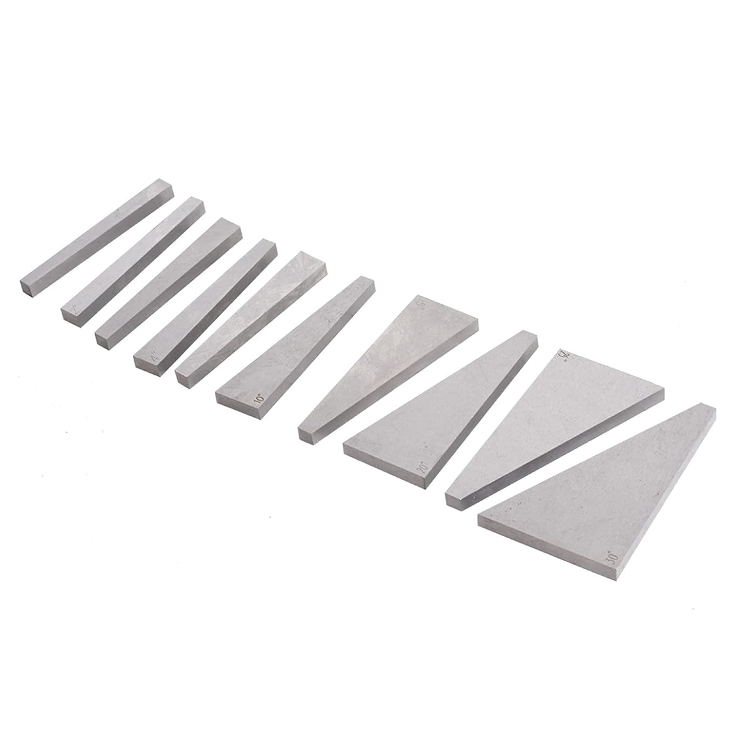 Angle Block Set 1, 2, 3, 4, 5, 10, 15, 20, 25, 30 Degree Machinist Tools, Lathes Milling Ground Gauge Angle Calibration Gage Inspection Block Set 10 Pack Set
