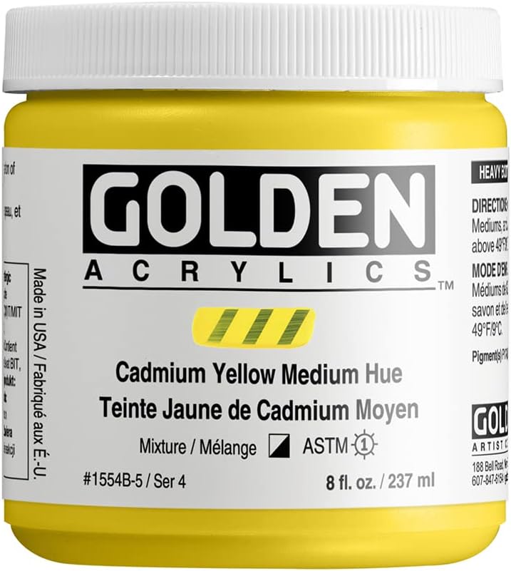 Golden Heavy Body Acrylic - Cadmium Yellow Medium Hue 8oz jar