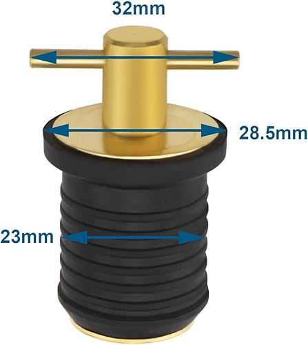 Miniatura 4 de Create idea Tapón de drenaje con mango en T marino, tapón de drenaje giratorio, tapón de compresión de barco, tapón de goma para orificio de 0.984