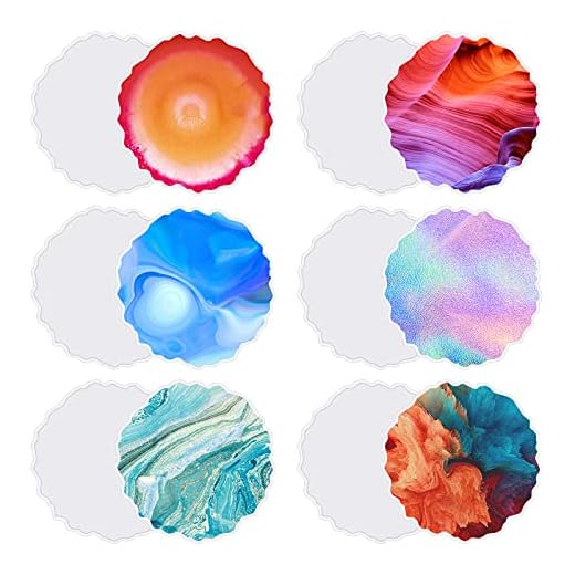 6 stycken hartssilikonform underlägg silikonformar epoxiharts set harts silikonformar set gör-det-själv konstharts gjutning gör-det-själv underlägg gjutform harts konst former underlägg för smycken gör-det-själv pyssel