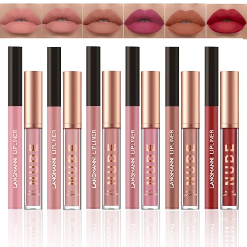 EnMart 12Pcs Lipstick Makeup Set, 2 In 1 Lip Liner Lip Gloss Set, Matte Liquid Lipsticks, Lip Liners Pencil, Long Lasting Waterproof Moisturizer Pigmented Lipstick, Beauty Lip Cosmetics for Girls