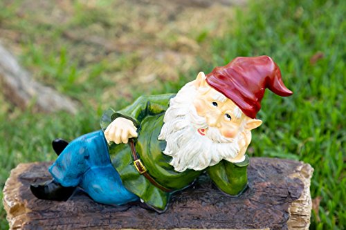 Alpine Corporation 9" Tall Outdoor Garden Gnome and Welcome Sign Yard Statue Decoration, Multicolor - Image 3