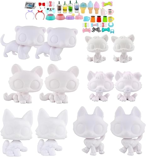LPS personalizadas nuevas bases 12 piezas bases blancas, ooak lps moldes blancos con 7 piezas aleatorias accesorios para bricolaje diseñó su propia