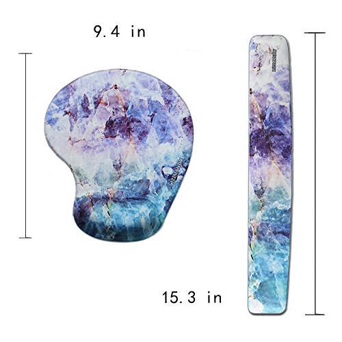 Lizimandu Memory Foam Non Slip Mouse Pad Wrist Rest for Office, Computer, Laptop & Mac - Durable & Comfortable & Lightweight for Easy Typing & Pain Relief-Ergonomic Support (Crystal-2)
