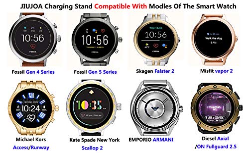 Jiujoja MO01 2Pack Charger Dock Compatible With Fossil Gen 5 Garrett Hr/Carlyle/Julianna,Gen 4 Explorist Hr/Venture Hr/Sport,Emporio Armani,Skagen Falster 2,Misfit Vapor 2,Diesel Guard 2.5, Smart Watch thumb #1