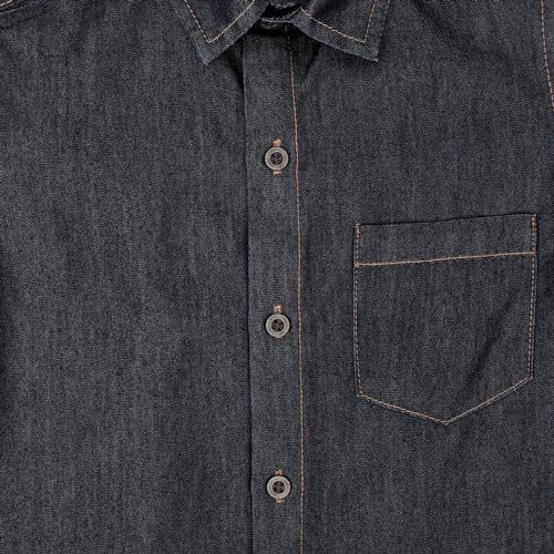 Image of superminis Boy's Full Sleeves Denim Relaxed Fit Shirt With Collared Neck
