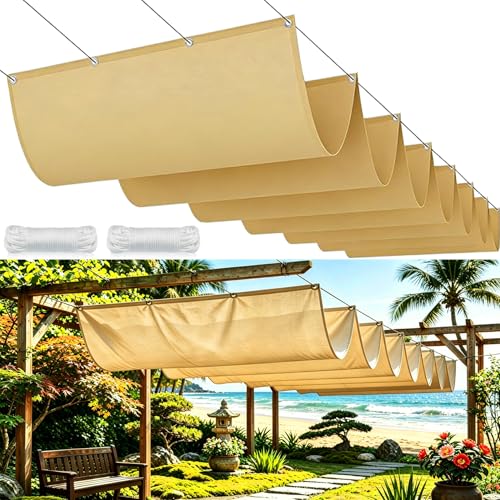 Voile d'ombrage rectangulaire 2x2.8m jaune sable imperméable pour terrasse - 2