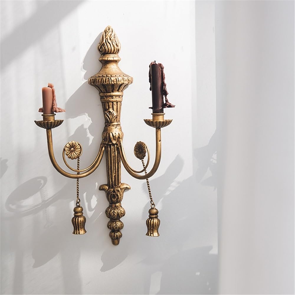 Candelabros de Mesa Candelabro de Hierro Antiguo Lujo con decoración Pared Retro for el hogar y la Sala Estar Estilo rústico