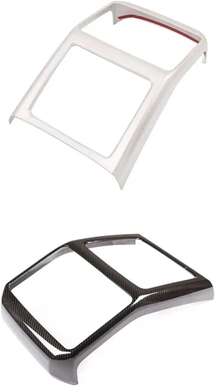 GERRIT Car Accessories Fit for Porsche Cayenne 2018-2023 Carbon Fiber/Silver Car Rear Air Condition Outlet Vent Frame Cover Trim Stickers Upholstery Care (Color : Silver)