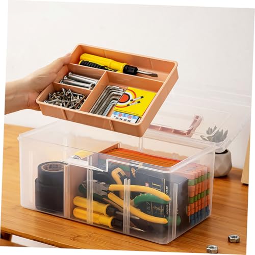 Boîte de rangement multifonction en PP transparent Anneome à double couche - 5