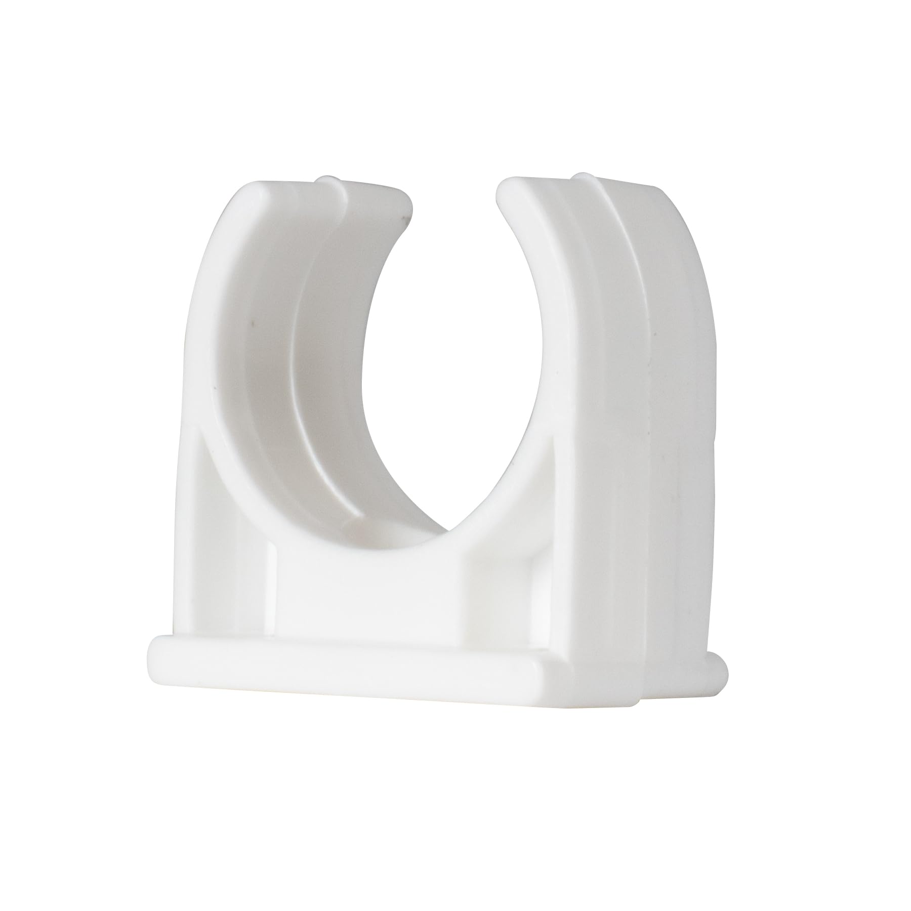Tektools White Plastic Open Pipe Clips 16Mm - Pack Of 200 - Durable And Versatile Push-Fit Conduit Fitting, Snap-In Design Clamp Clips, Single Screw Fixings.
