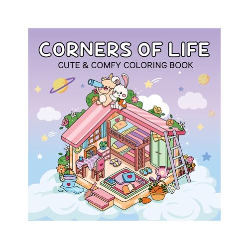 AYNKH Libro da colorare per ridurre lo stress, libri da colorare semplici, cose carine, libro da colorare portatile, adatto per bambini, adulti, compleanno, Pasqua, Natale, festa dei bambini (facile