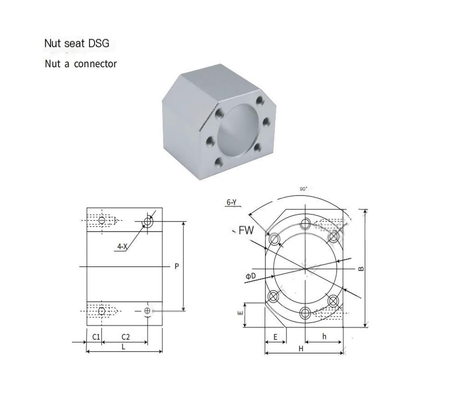 Supporto Dado A Sfere DSG20H In Alluminio Per Vite SFU2005/SFU2010 - Per Macchine Utensili - Foto 11