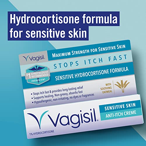 vagisil feminine anti-itch cream for women sensitive skin formula with hydrocortisone helps relieve yeast infection irritation gynecologist tested soothes amp cools 1oz pack of 1