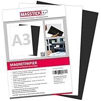 10er Set Magnetpapier I weiß I DIN A3 I DIY I magnetische Rückseite I mit gängigem Inkjet Drucker bedruckbar I zum Beschriften, bedrucken oder als magnetisches Foto-Papier I mag221