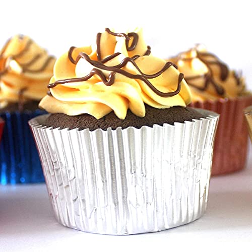 Eoonfirst Foil Metallic Cupcake Liners Standard Baking Cups 100 Pcs (Silver) #TOP5