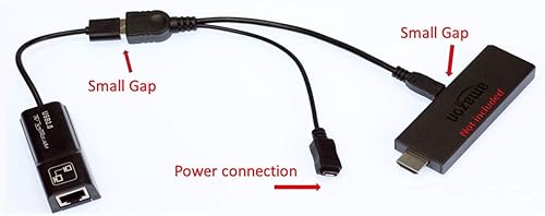 Miniatura 2 de Amazon Ethernet Adapter for Streaming Sticks, Fire TV (2nd Gen, 4K), USB 100Mbps Speed, Micro USB Power OTG Cable - Wired Connection (Not for Roku)