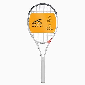 Hundred Galactic Strung Tennis Racket with Full Cover | 4 Points Head Light | Grip Size 2 (4 1/4 inches) | 275 grams