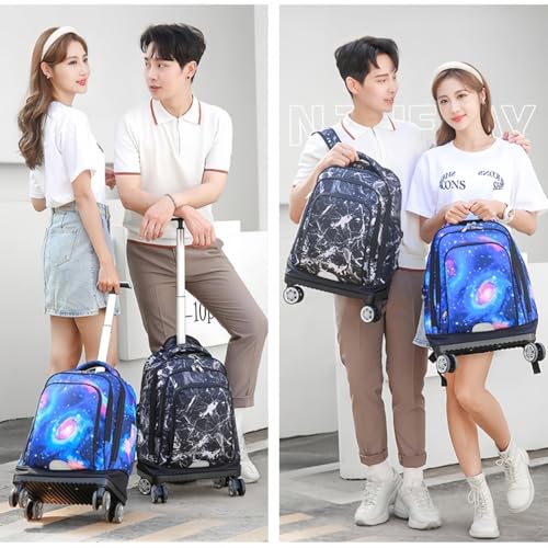 Mochilas con ruedas escolares tipo trolley con estampado geométrico 3