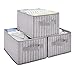 Produktbild UMI Aufbewahrungsbox für Regal, Stoffbox Organizer für Wandschrank, Regal-Kubikbox mit Griff Aufbewahrungskorb für Haushalt, Büro, M, Grau/Weiß, 3 Stück