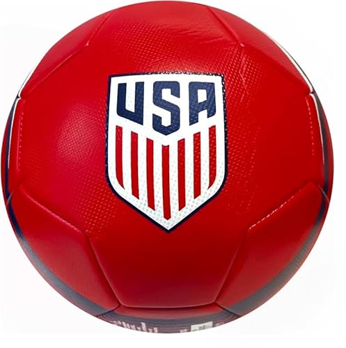 Icon Sports Officially Licensed U.S. Soccer Federation USMNT Soccer Ball Size 5 - Victory Red