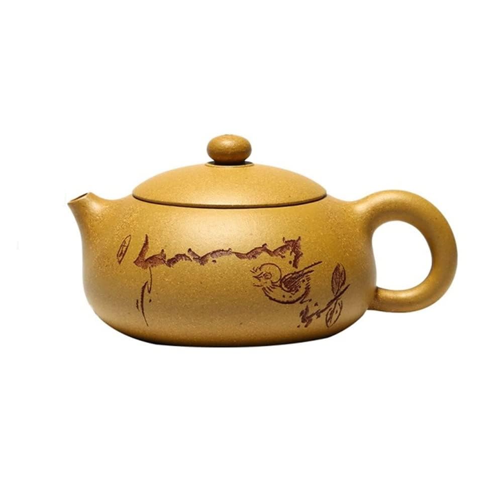 Set da tè Cinese Gongfu in Porcellana da 200 ml, teiere Viola, Sezione Minerale Grezzo, teiera Xishi Piatta, Filtro per Uso Domestico, bollitore di Bellezza