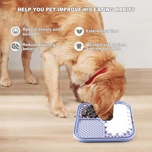Zonopy Leckmatte für Hunde & Katzen mit Saugnäpfen, 1 Packung Hund Slow Feeder Lick Pat für Angstlinderung, Hundespielzeug Fütterungsmatte für Butter Joghurt Erdnuss Haustiere Baden Training