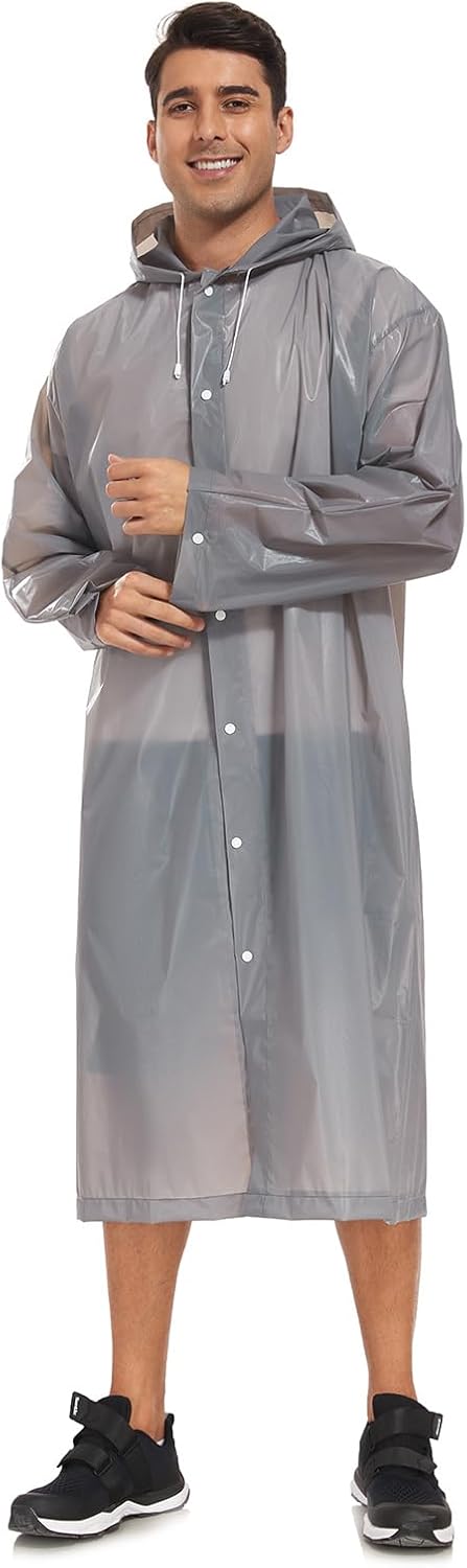 ADULTI PIOGGIA PONCHO Impermeabile Plastica Monouso Cappello Hood - Foto 2