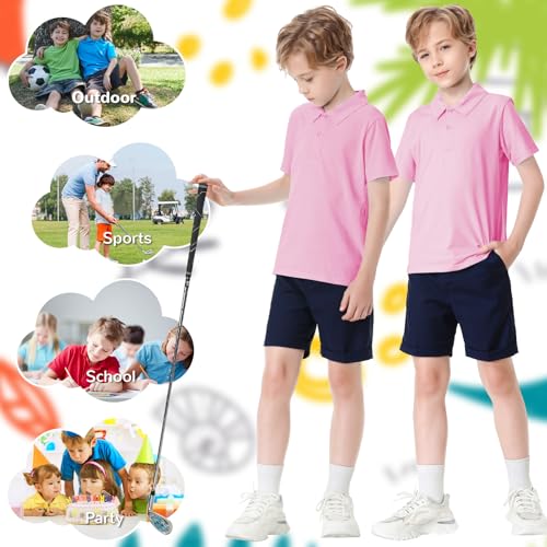 Image of Dreammonkey Toddler to Youth Stain Resistant Polo Shirts Kids Collared Golf T-Shirt School Uniform for Boys and Girls